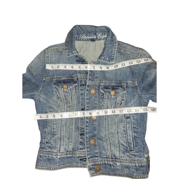 American Eagle Blue Denim‎ Button Up Sz XS Jacket Women - Picture 4 of 7